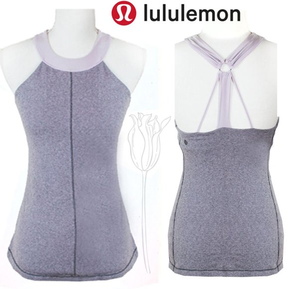 lululemon athletica Tops - LULUEMON Stripped Open Back Cross Strap Tank 4